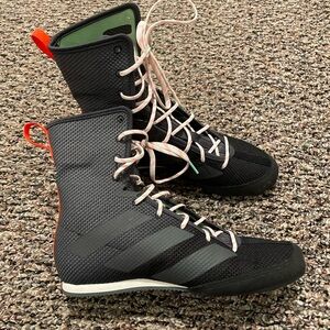Adidas Hog 3 Boxing Shoes Men’s 7 Gray Black Training Boots Lace Up (FV6586)